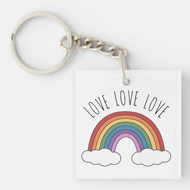 Porte-clefs Rainbow Love Love Love (Devant)