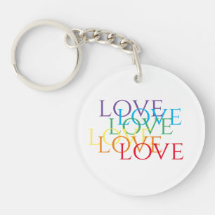 Porte-clefs RAINBOW LOVE Porte - clé circulaire acrylique