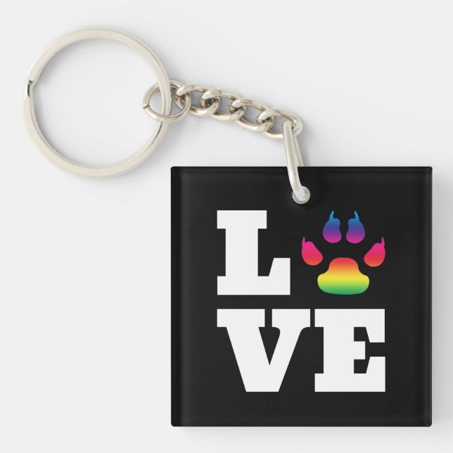 Porte-clefs Rainbow paw (Devant)