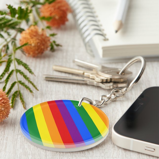 Porte-clefs Rainbow Pride Diversité Égalité des droits Inclusi (Devant droit)