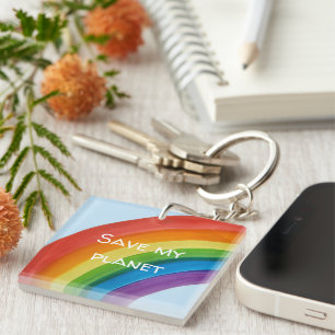 Porte-clefs RAINBOW Sauvegarder ma planète (personnalisable)