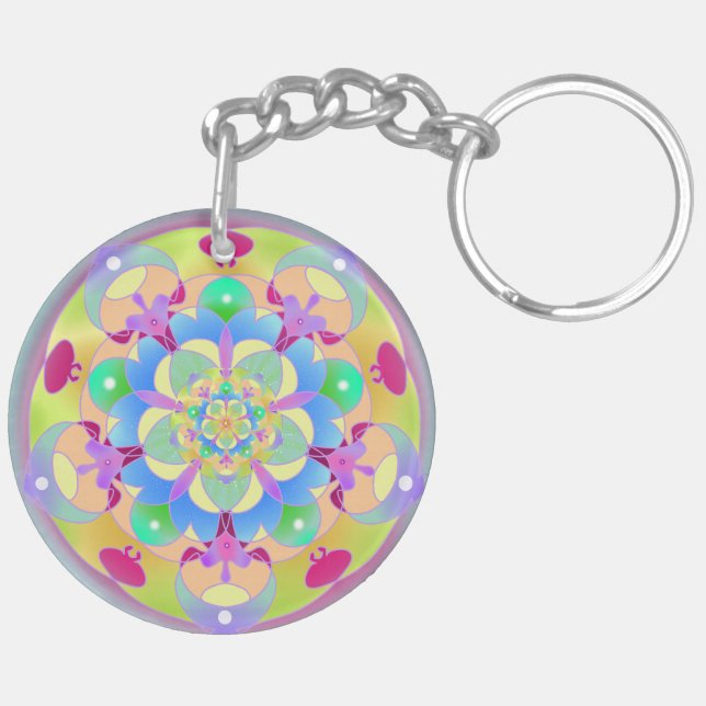 Porte-clefs Rainbow Song Mandala (Dos gauche)