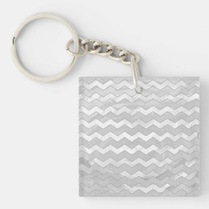 Porte-clefs Rainy Sky Grey Chevron Motif