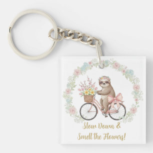 Porte-clefs Ralentissez & respirez les fleurs