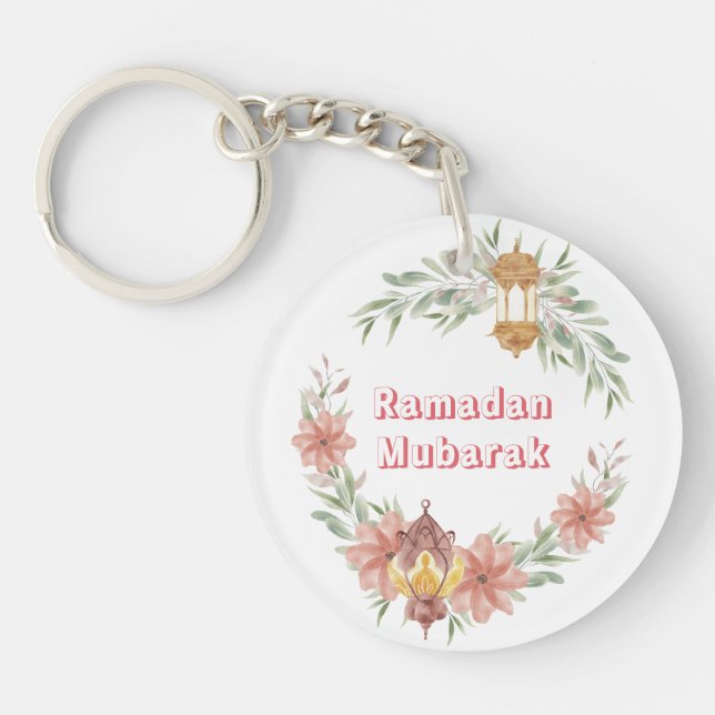 Porte-clefs Ramadan | Aïd Moubarak Fleurs mignonnes Lampe à co (Devant)