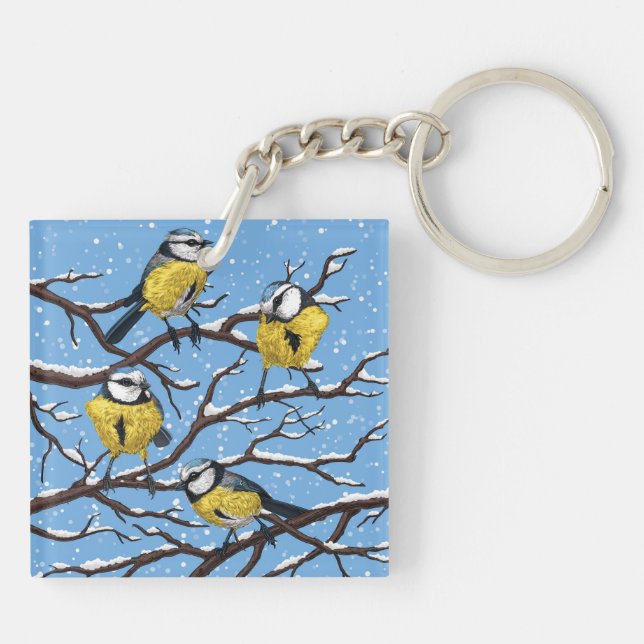 Porte-clefs Rameaux bleus en hiver (Dos)