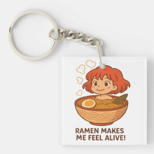 Porte-clefs Ramen Me Rend Vivant Amoureux Drôle De Nouilles