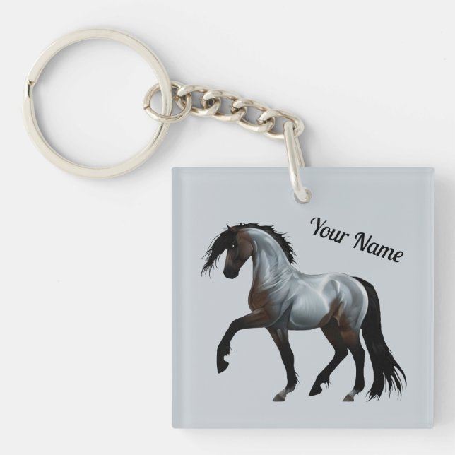 Porte-clefs Ramirez - cheval espagnol, en train de courir. (Devant)