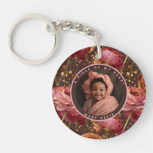 Porte-clefs Ranunculus Floral Naturel Minimaliste Souvenir