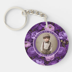 Porte-clefs Ranunculus souvenir photo minimaliste