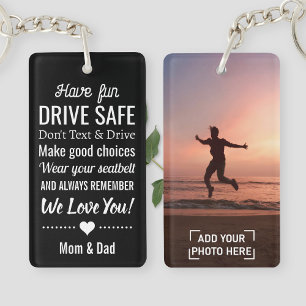 Porte-clefs Rappel de conduite sécuritaire pour fils/fille ave