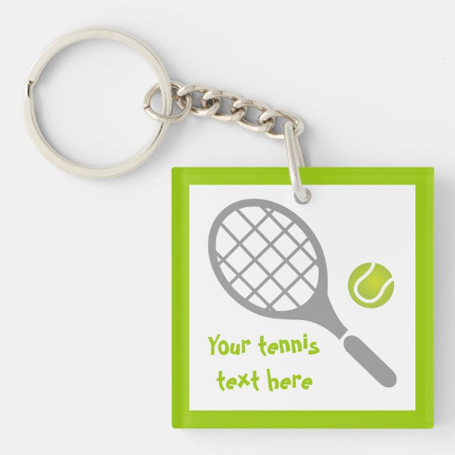 Porte-clefs Raquette de tennis et coutume de balle (Devant)