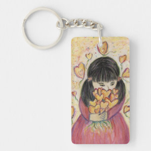 Porte-clefs Rassembler les coeurs d'amour Word Art Porte - clé