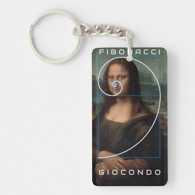 Porte-clefs Ratio or spirale Mona Lisa Fibonacci (Devant)