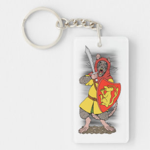 Porte-clefs Raton guerrier avec fauchon