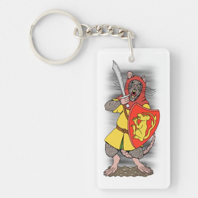 Porte-clefs Raton guerrier avec fauchon (Devant)