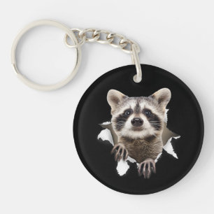 Porte-clefs Raton laveur déchiré pour amateur de raton laveur,