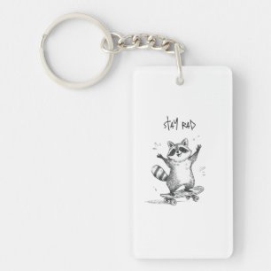 Porte-clefs Raton laveur en skateboard – Skateboard drôle et m