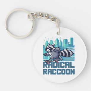 Porte-clefs Raton laveur radical skateboardeur urbain
