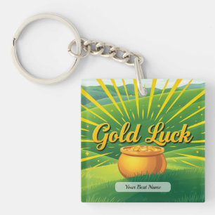 Porte-clefs Rayon de chance en or Personnalisé