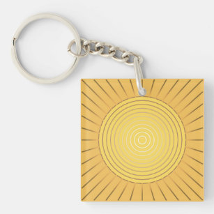 Porte-clefs Rayon de soleil géométrique moderne - or/jaune de