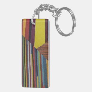 Porte-clefs rayures cassées et bois