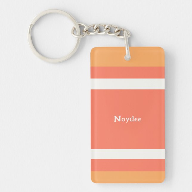 Porte-clefs Rayures centrales horizontales lignes rouge orange (Devant)