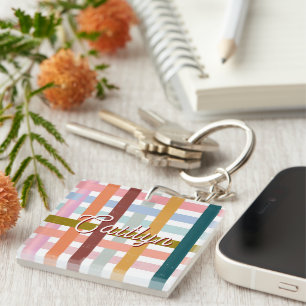 Porte-clefs Rayures de rouleau tissées personnalisées