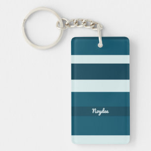 Porte-clefs Rayures horizontales Harmony Bleu marine Blanc