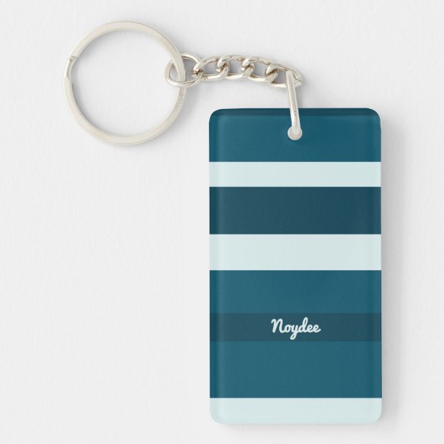 Porte-clefs Rayures horizontales Harmony Bleu marine Blanc (Devant)