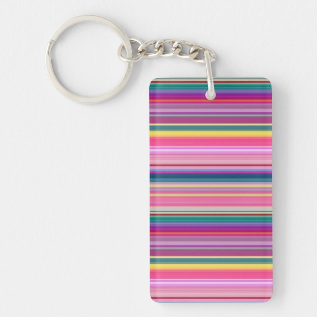 Porte-clefs Rayures multicolores rétro (Devant)