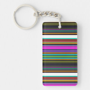 Porte-clefs Rayures néon colorées mignonnes