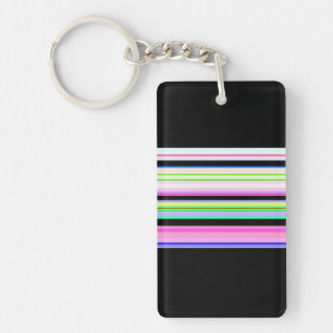Porte-clefs Rayures néon colorées mignonnes
