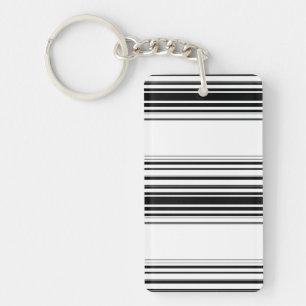 Porte-clefs Rayures noires et blanches modernes