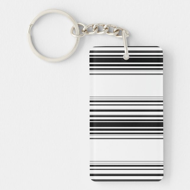 Porte-clefs Rayures noires et blanches modernes (Devant)