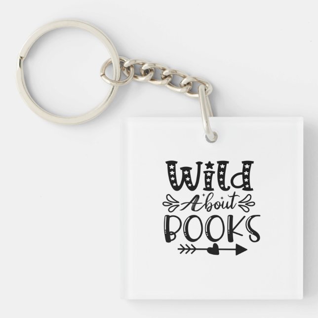 Porte-clefs Reading Art Wild About Books (Devant)