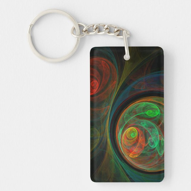 Porte-clefs Reborn Green Art Abstrait (Devant)