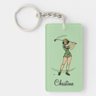 Porte-clefs Réchauffez-vous pour Golfing Personnel Lady Golfer