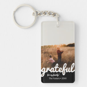 Porte-clefs Reconnaissant pour ma famille Photo personnalisée