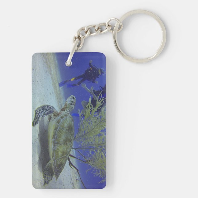 Porte-clefs Rectangle Keychain with Your Custom Photo on Both (Dos)