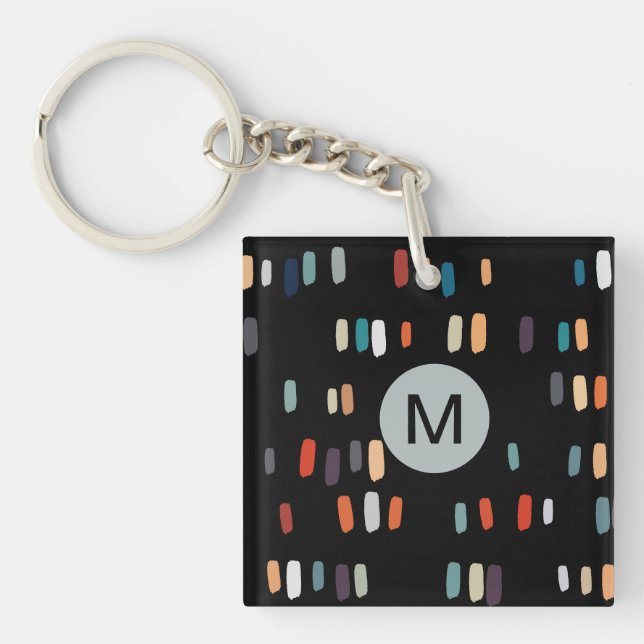 Porte-clefs Rectangles multicouleurs irrégulières (Devant)