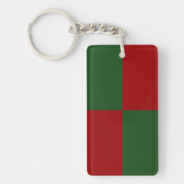 Porte-clefs Rectangles rouge et vert (Devant)