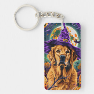 Porte-clefs Récupérateur doré effrayant Halloween Sorcière Cit