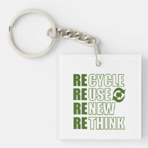 Porte-clefs Recycler réduire la réutilisation renouveler repen