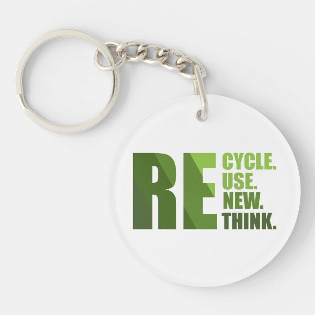 Porte-clefs Recycler réduire la réutilisation renouveler repen (Devant)