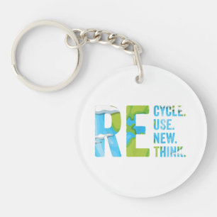 Porte-clefs Recycler Réutiliser Repenser Pour La Journée De La