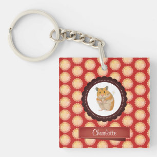 Porte-clefs Red Ajouter Votre Nom Hamster