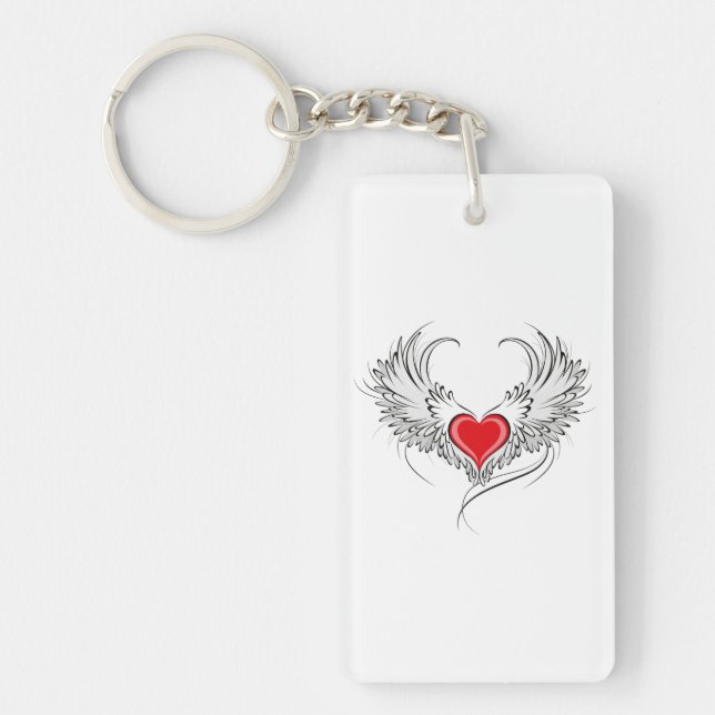 Porte-clefs Red Angel Coeur avec ailes (Devant)