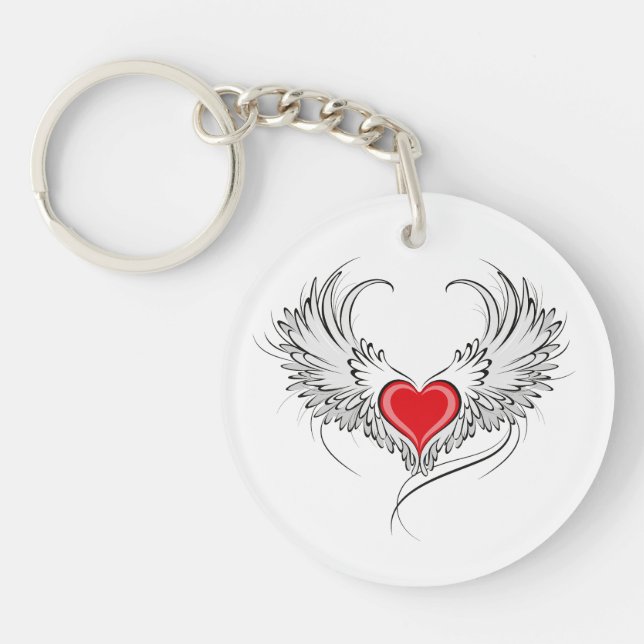 Porte-clefs Red Angel Coeur avec ailes (Devant)