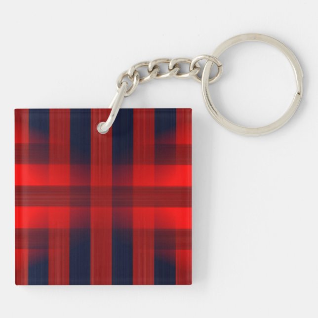Porte-clefs Red Bokeh Buffalo Plaid (Dos)